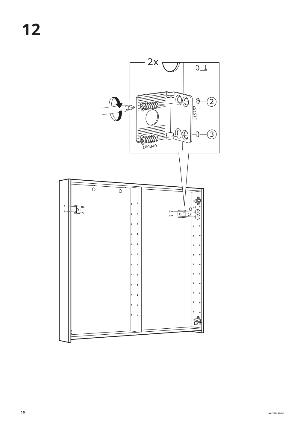 Assembly instructions for IKEA Storjorm mirror cabinet w 2 doors light white | Page 18 - IKEA STORJORM mirror cabinet w/2 doors & light 202.481.18