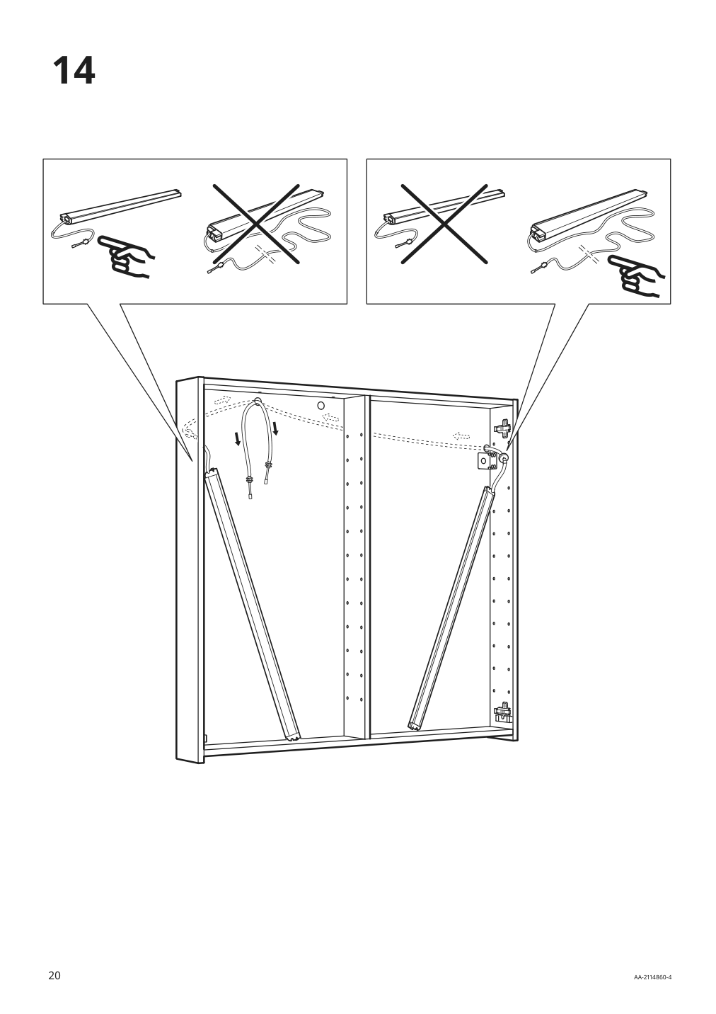 Assembly instructions for IKEA Storjorm mirror cabinet w 2 doors light white | Page 20 - IKEA STORJORM mirror cabinet w/2 doors & light 202.481.18