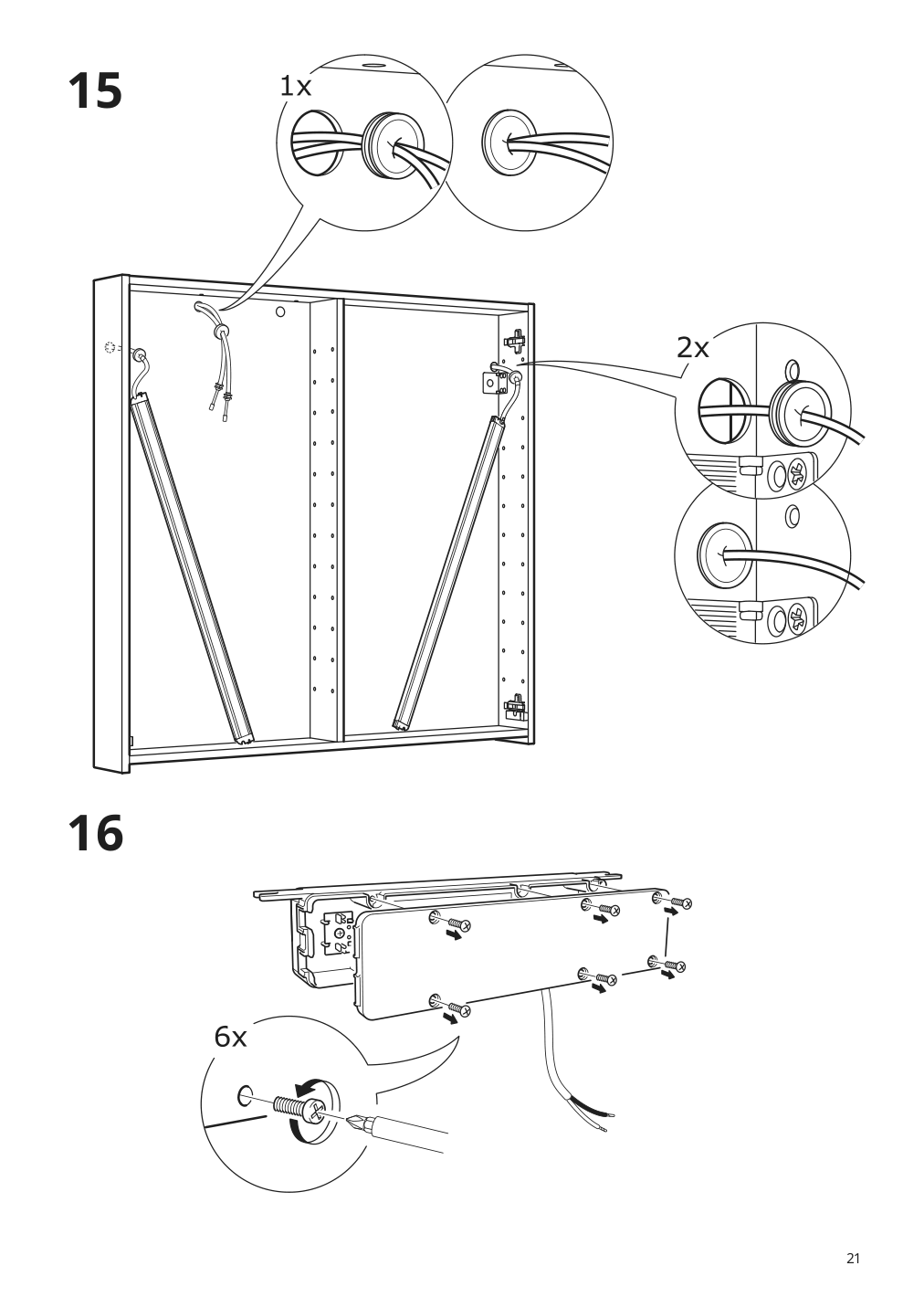 Assembly instructions for IKEA Storjorm mirror cabinet w 2 doors light white | Page 21 - IKEA STORJORM mirror cabinet w/2 doors & light 202.481.18