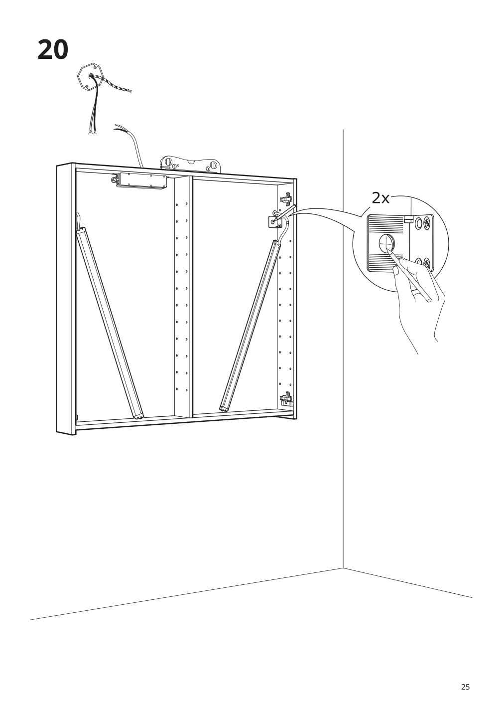 Assembly instructions for IKEA Storjorm mirror cabinet w 2 doors light white | Page 25 - IKEA STORJORM mirror cabinet w/2 doors & light 202.481.18