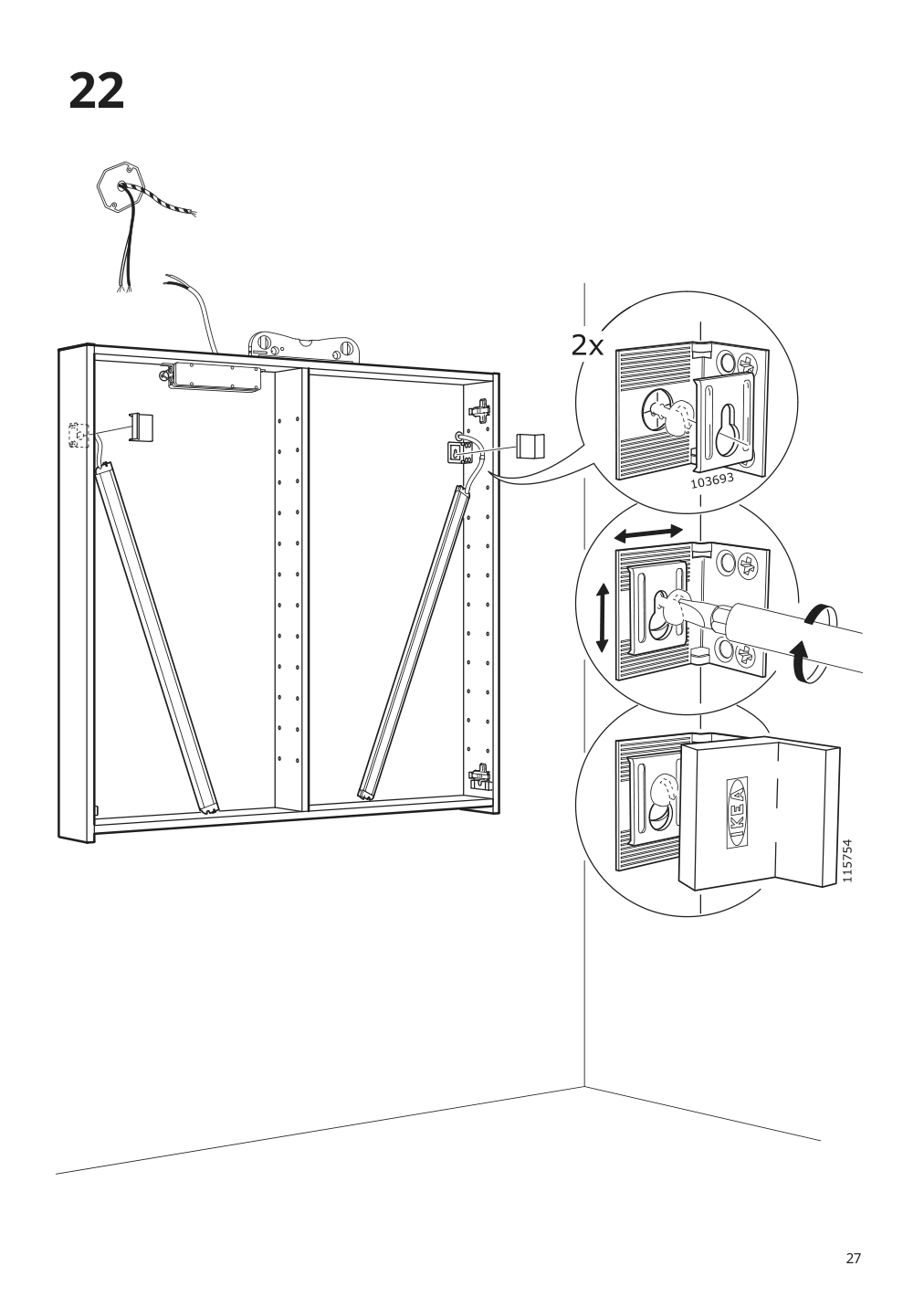 Assembly instructions for IKEA Storjorm mirror cabinet w 2 doors light white | Page 27 - IKEA STORJORM mirror cabinet w/2 doors & light 202.481.18