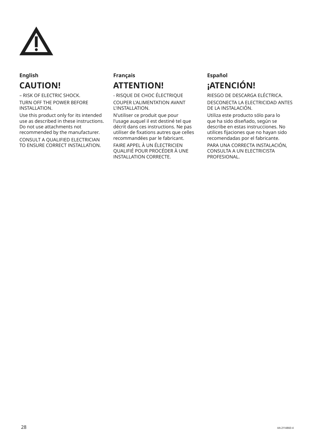 Assembly instructions for IKEA Storjorm mirror cabinet w 2 doors light white | Page 28 - IKEA STORJORM mirror cabinet w/2 doors & light 202.481.18