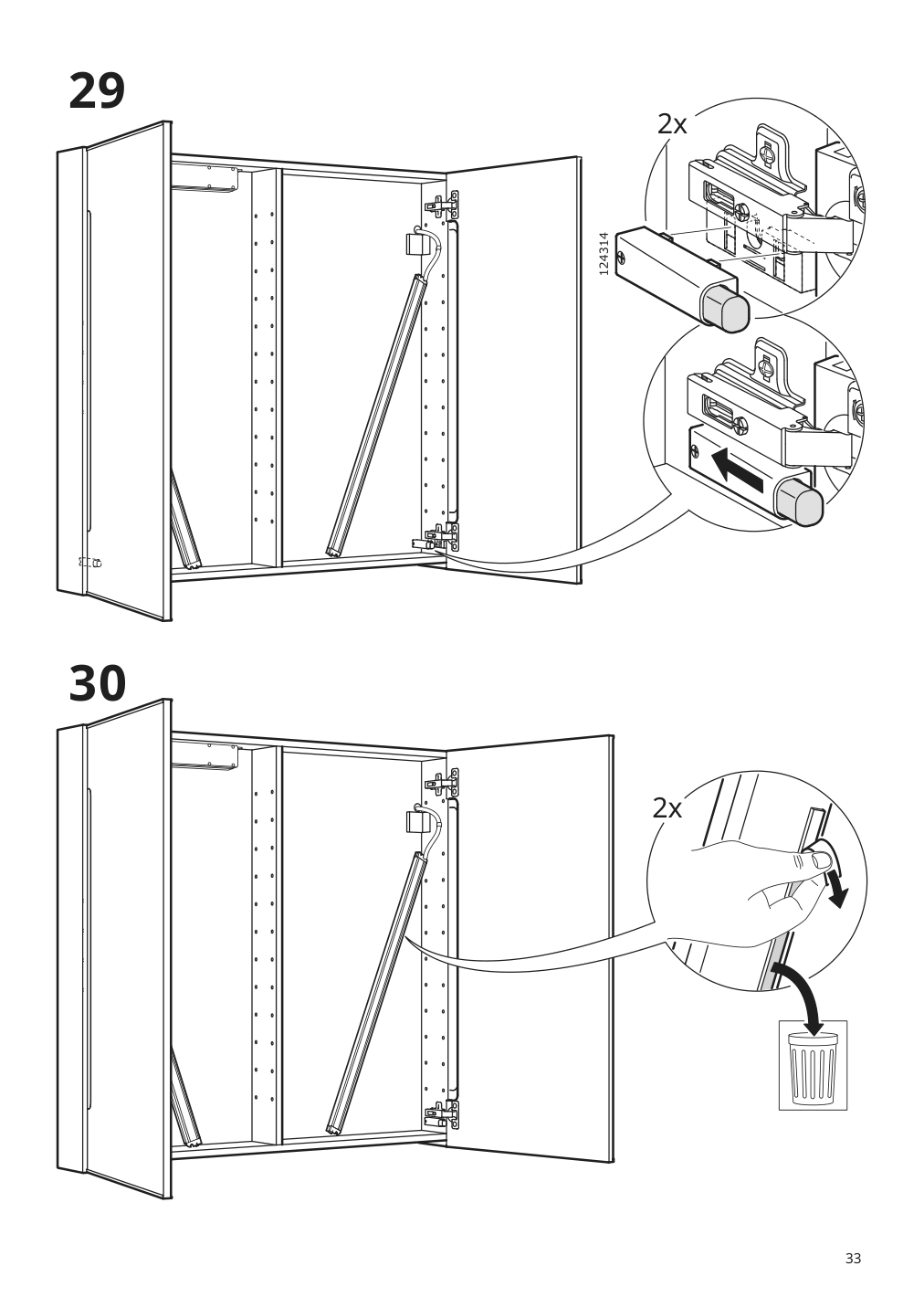 Assembly instructions for IKEA Storjorm mirror cabinet w 2 doors light white | Page 33 - IKEA STORJORM mirror cabinet w/2 doors & light 202.481.18