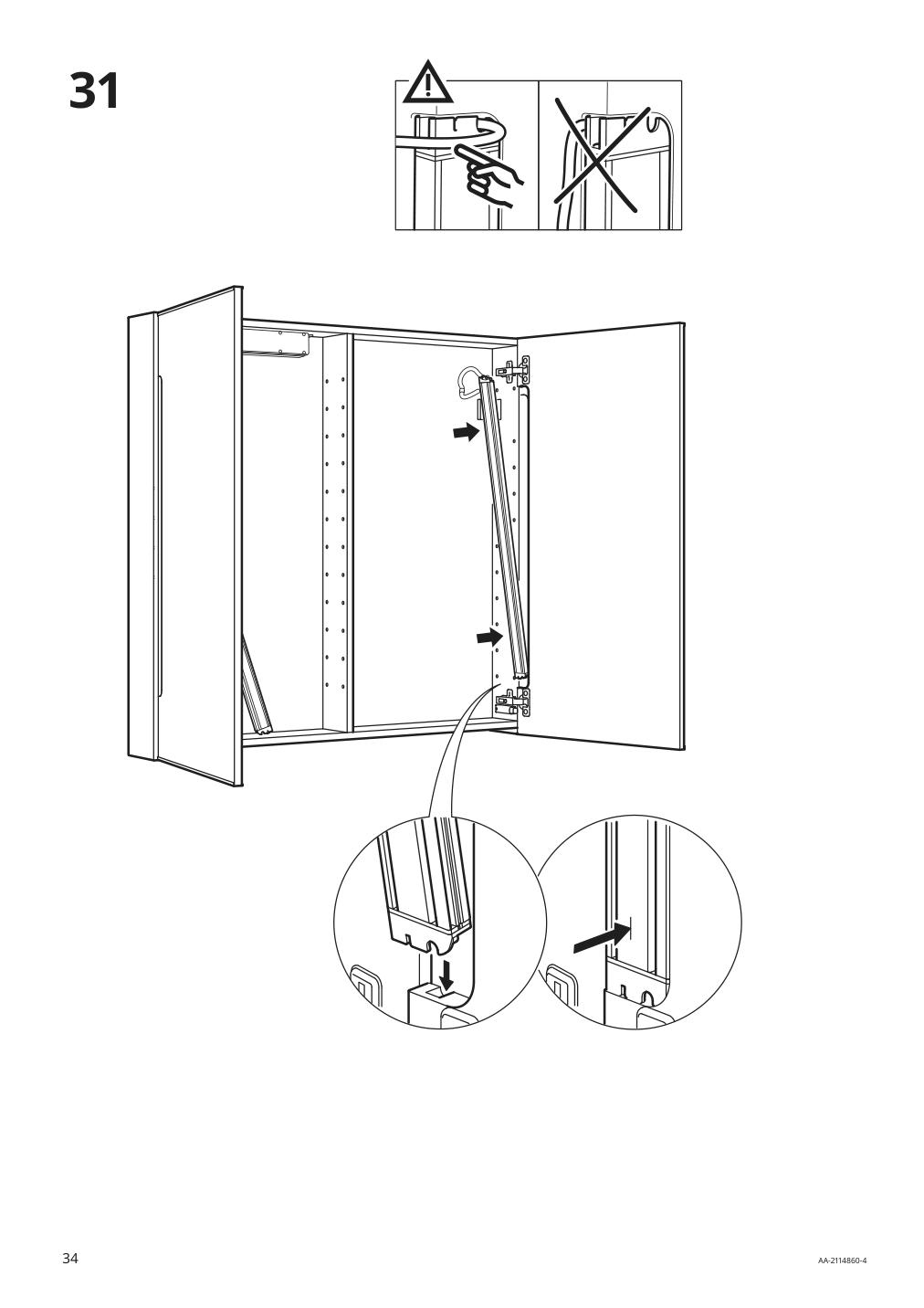 Assembly instructions for IKEA Storjorm mirror cabinet w 2 doors light white | Page 34 - IKEA STORJORM mirror cabinet w/2 doors & light 202.481.18