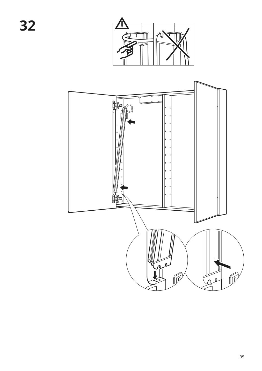 Assembly instructions for IKEA Storjorm mirror cabinet w 2 doors light white | Page 35 - IKEA STORJORM mirror cabinet w/2 doors & light 202.481.18