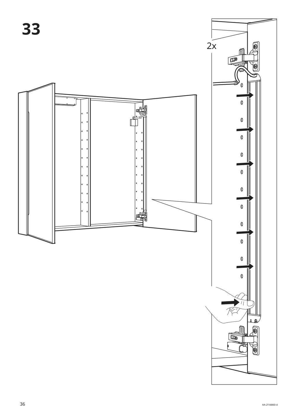 Assembly instructions for IKEA Storjorm mirror cabinet w 2 doors light white | Page 36 - IKEA STORJORM mirror cabinet w/2 doors & light 202.481.18