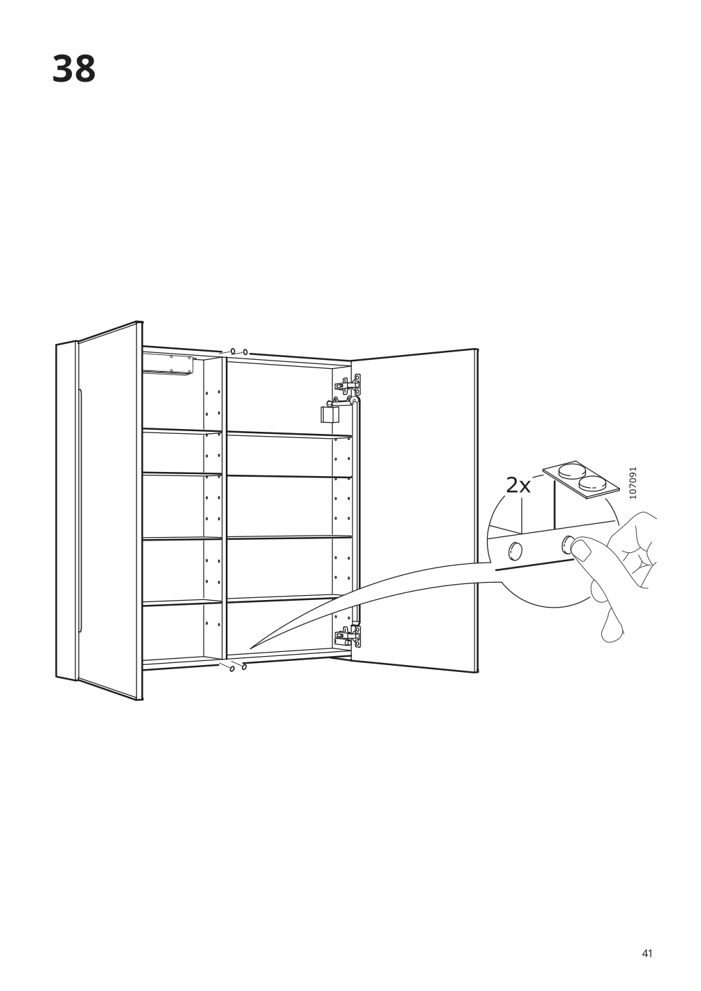 Assembly instructions for IKEA Storjorm mirror cabinet w 2 doors light white | Page 41 - IKEA STORJORM mirror cabinet w/2 doors & light 202.481.18