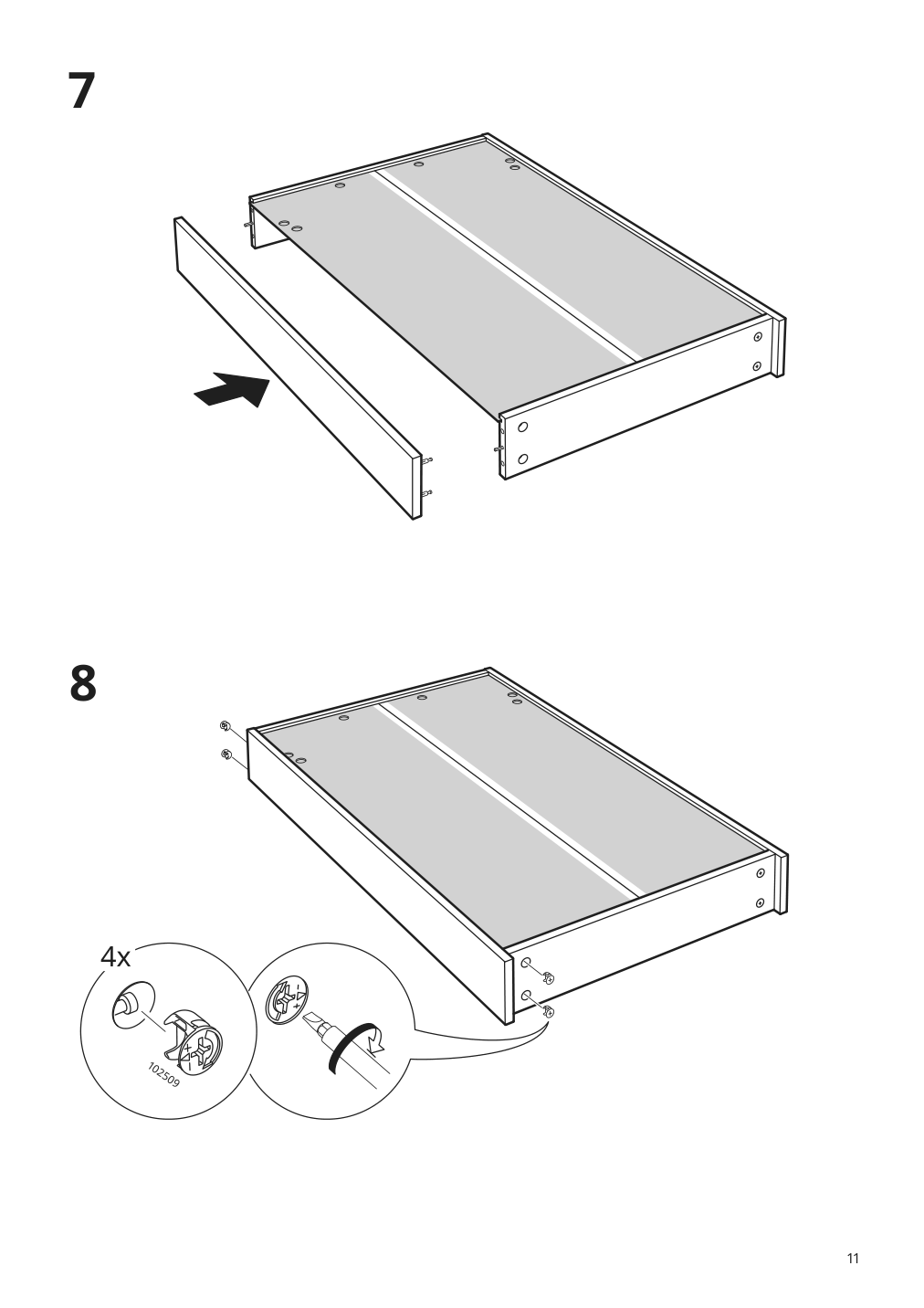 Assembly instructions for IKEA Storjorm mirror cabinet w 2 doors light white | Page 11 - IKEA GODMORGON/TOLKEN / KATTEVIK bathroom furniture, set of 5 393.223.30