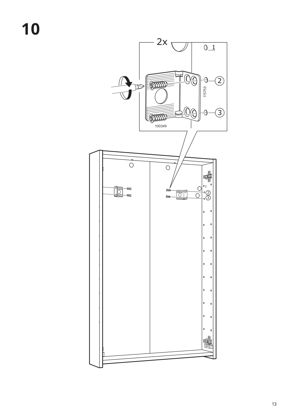 Assembly instructions for IKEA Storjorm mirror cabinet w 2 doors light white | Page 13 - IKEA GODMORGON / BRÅVIKEN bathroom furniture, set of 5 793.043.91