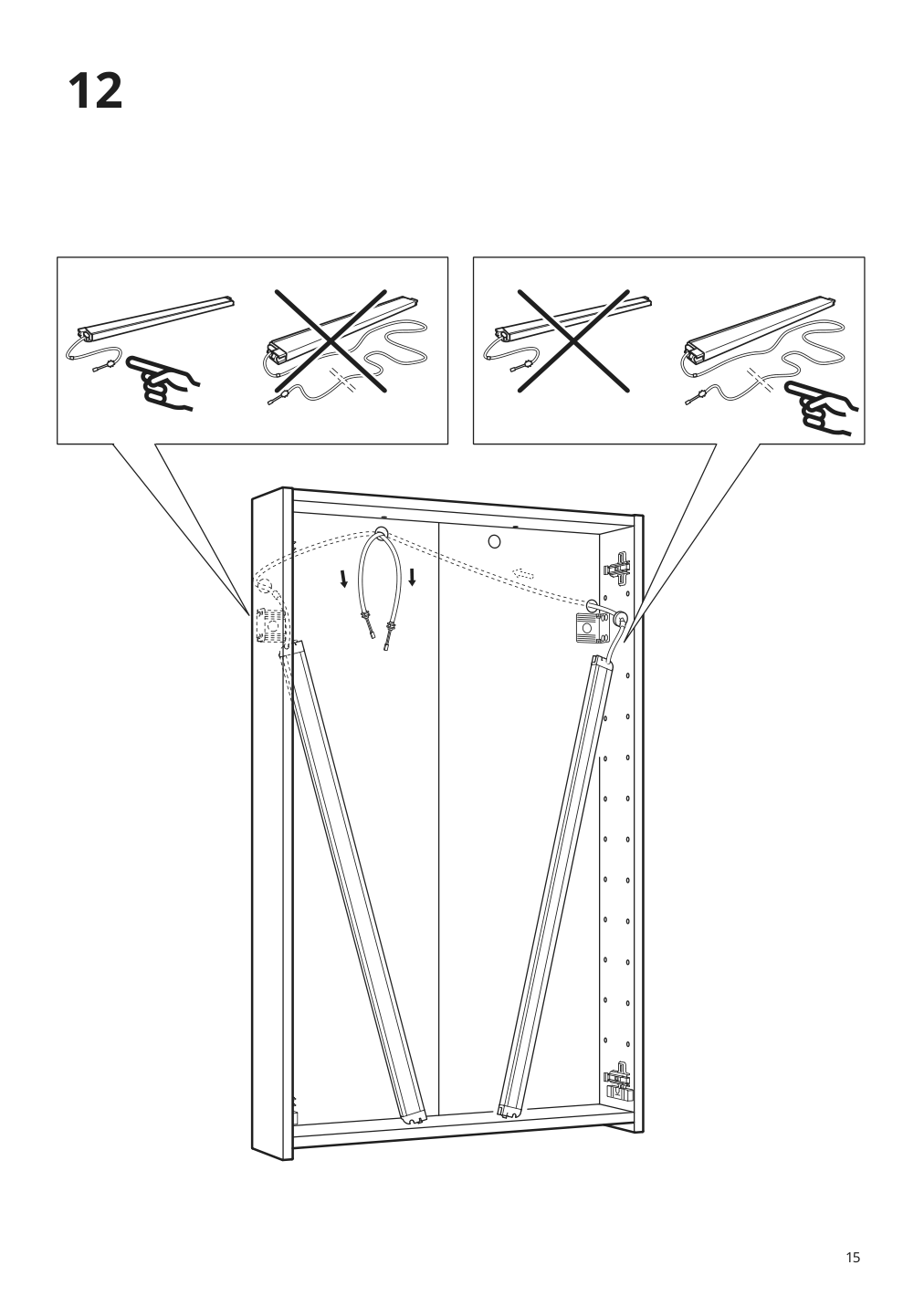 Assembly instructions for IKEA Storjorm mirror cabinet w 2 doors light white | Page 15 - IKEA STORJORM mirror cabinet w/2 doors & light 402.481.22