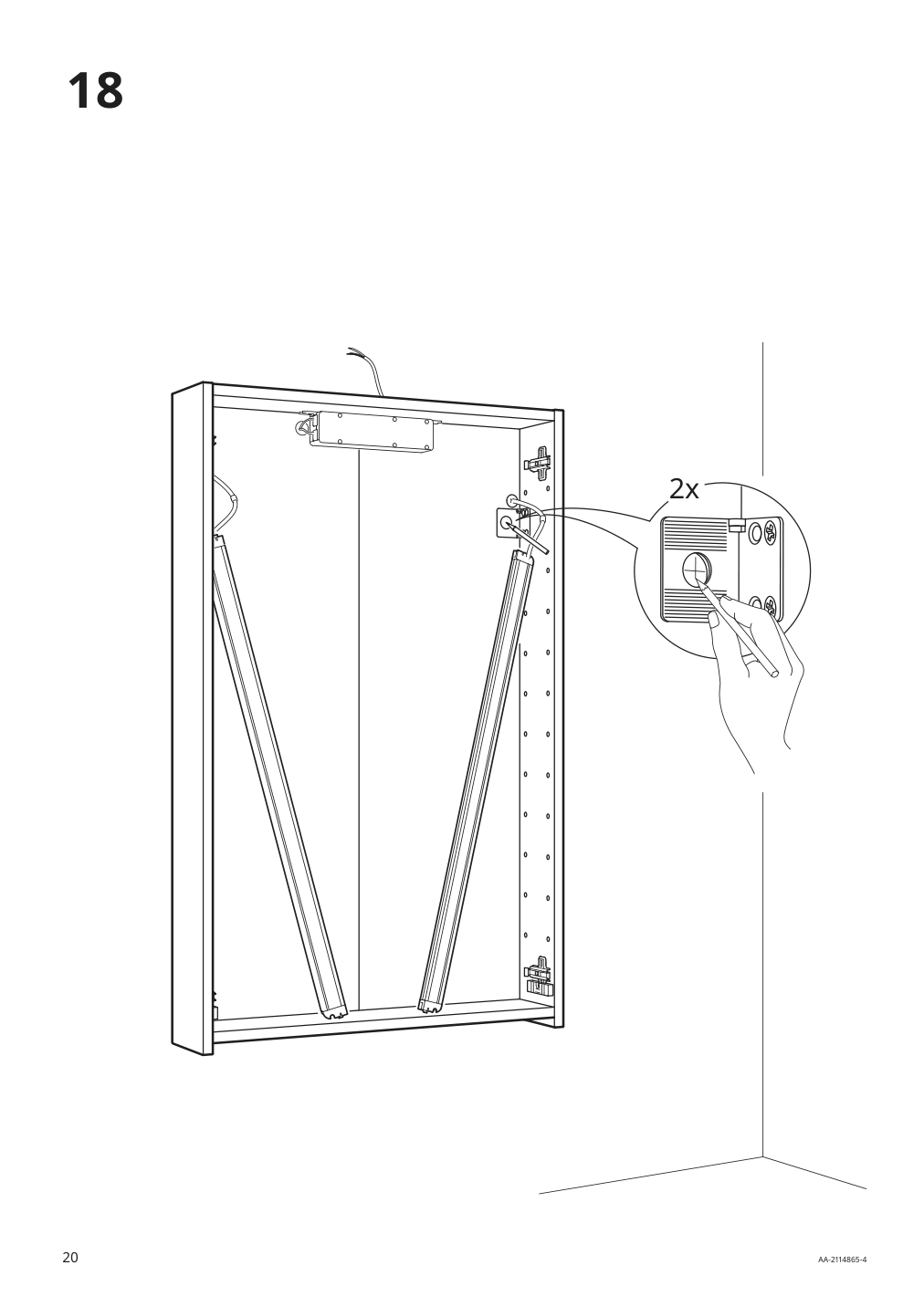 Assembly instructions for IKEA Storjorm mirror cabinet w 2 doors light white | Page 20 - IKEA STORJORM mirror cabinet w/2 doors & light 402.481.22