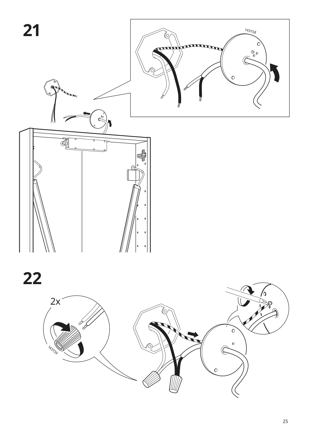 Assembly instructions for IKEA Storjorm mirror cabinet w 2 doors light white | Page 25 - IKEA STORJORM mirror cabinet w/2 doors & light 402.481.22