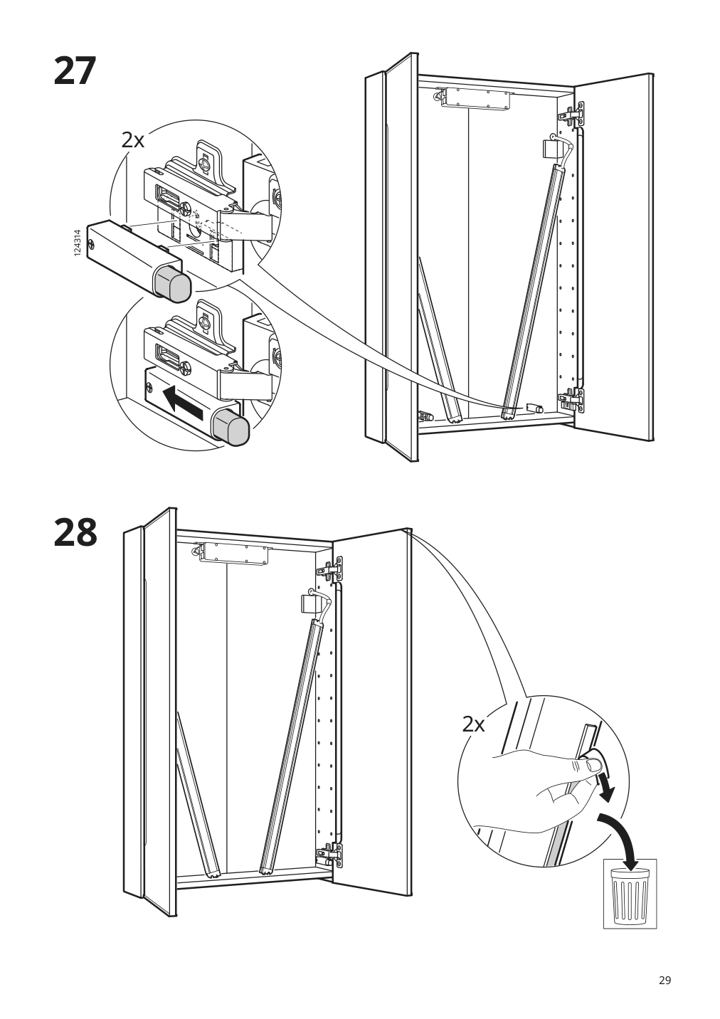 Assembly instructions for IKEA Storjorm mirror cabinet w 2 doors light white | Page 29 - IKEA STORJORM mirror cabinet w/2 doors & light 402.481.22