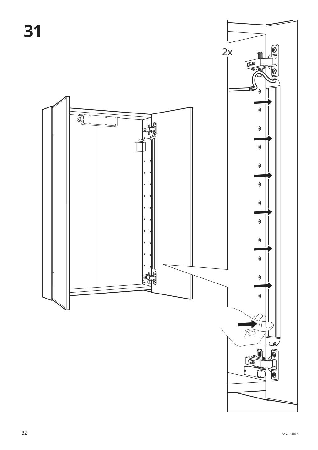 Assembly instructions for IKEA Storjorm mirror cabinet w 2 doors light white | Page 32 - IKEA GODMORGON/TOLKEN / KATTEVIK bathroom furniture, set of 5 393.223.30