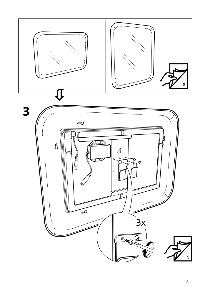 Assembly instructions for IKEA Storjorm mirror with built in light white | Page 7 - IKEA GODMORGON/TOLKEN / TÖRNVIKEN bathroom furniture, set of 6 294.900.84