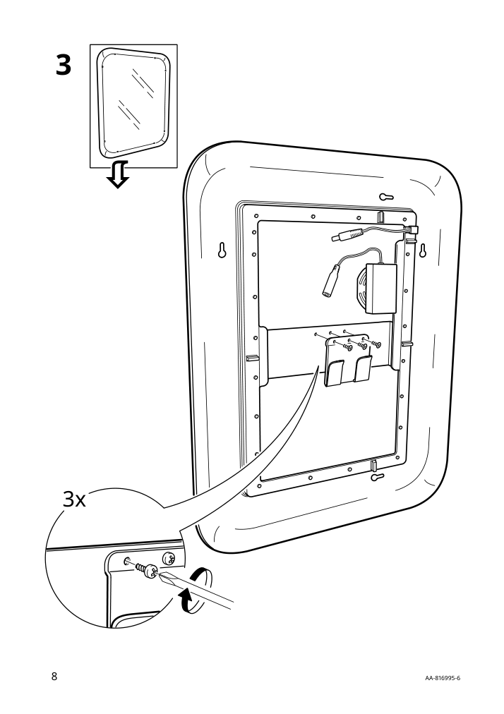 Assembly instructions for IKEA Storjorm mirror with built in light white | Page 8 - IKEA GODMORGON/TOLKEN / TÖRNVIKEN bathroom furniture, set of 6 294.900.84