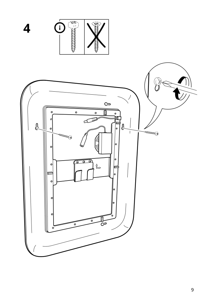 Assembly instructions for IKEA Storjorm mirror with built in light white | Page 9 - IKEA GODMORGON/TOLKEN / TÖRNVIKEN bathroom furniture, set of 6 294.900.84