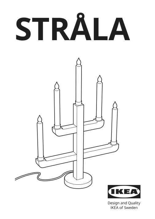 Assembly instructions for IKEA Strala led 5 arm candelabra pine | Page 1 - IKEA STRÅLA LED 5-arm candelabra 505.633.04