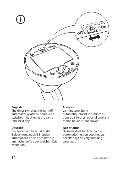 Assembly instructions for IKEA Strala led decorative table lamp battery operated white | Page 12 - IKEA STRÅLA LED decorative table lamp 305.628.62