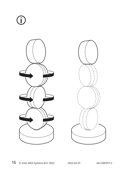 Assembly instructions for IKEA Strala led decorative table lamp battery operated white | Page 16 - IKEA STRÅLA LED decorative table lamp 305.628.62