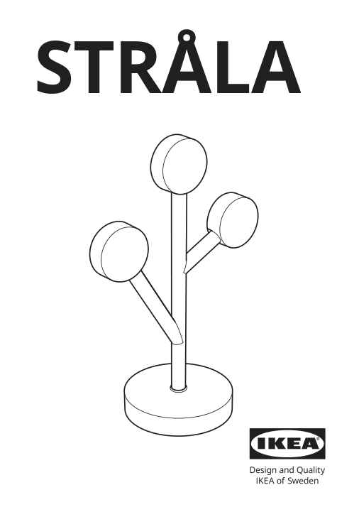 Assembly instructions for IKEA Strala led decorative table lamp battery operated white | Page 1 - IKEA STRÅLA LED decorative table lamp 405.628.47