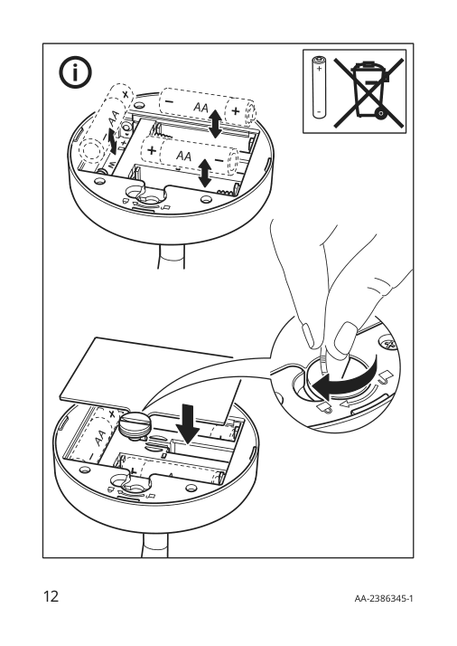 Assembly instructions for IKEA Strala led decorative table lamp battery operated white | Page 12 - IKEA STRÅLA LED decorative table lamp 405.628.47