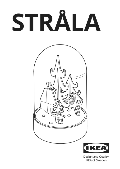 Assembly instructions for IKEA Strala led decorative table lamp dome forest battery operated | Page 1 - IKEA STRÅLA LED decorative table lamp 205.629.33