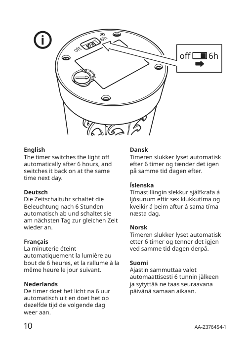 Assembly instructions for IKEA Strala led decorative table lamp dome forest battery operated | Page 10 - IKEA STRÅLA LED decorative table lamp 205.629.33