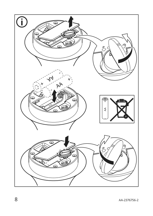 Assembly instructions for IKEA Strala led decorative table lamp tree metal battery operated | Page 8 - IKEA STRÅLA LED decorative table lamp 305.627.44