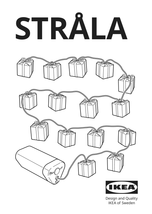 Assembly instructions for IKEA Strala led lighting chain with 15 lights battery operated gift box | Page 1 - IKEA STRÅLA LED lighting chain with 15 lights 705.626.95