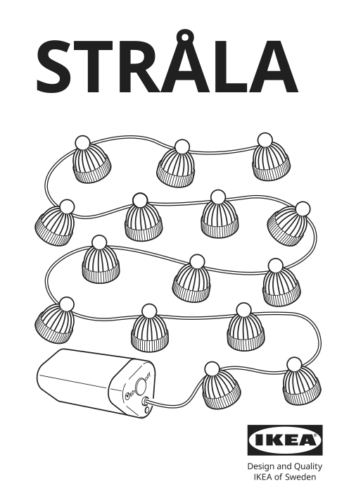 Assembly instructions for IKEA Strala led lighting chain with 15 lights battery operated hat | Page 1 - IKEA STRÅLA LED lighting chain with 15 lights 705.627.04