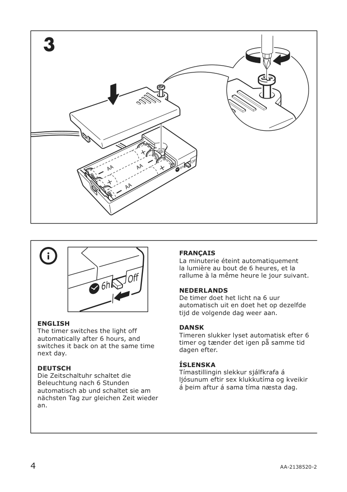 Assembly instructions for IKEA Strala led pendant lamp battery operated candy cane | Page 4 - IKEA STRÅLA LED pendant lamp 104.430.78