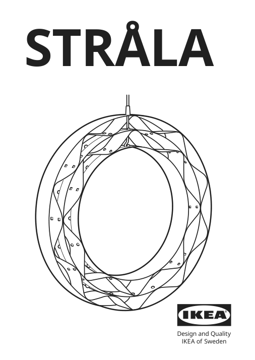 Assembly instructions for IKEA Strala led pendant lamp battery operated ring shaped white | Page 1 - IKEA STRÅLA LED pendant lamp 605.629.74