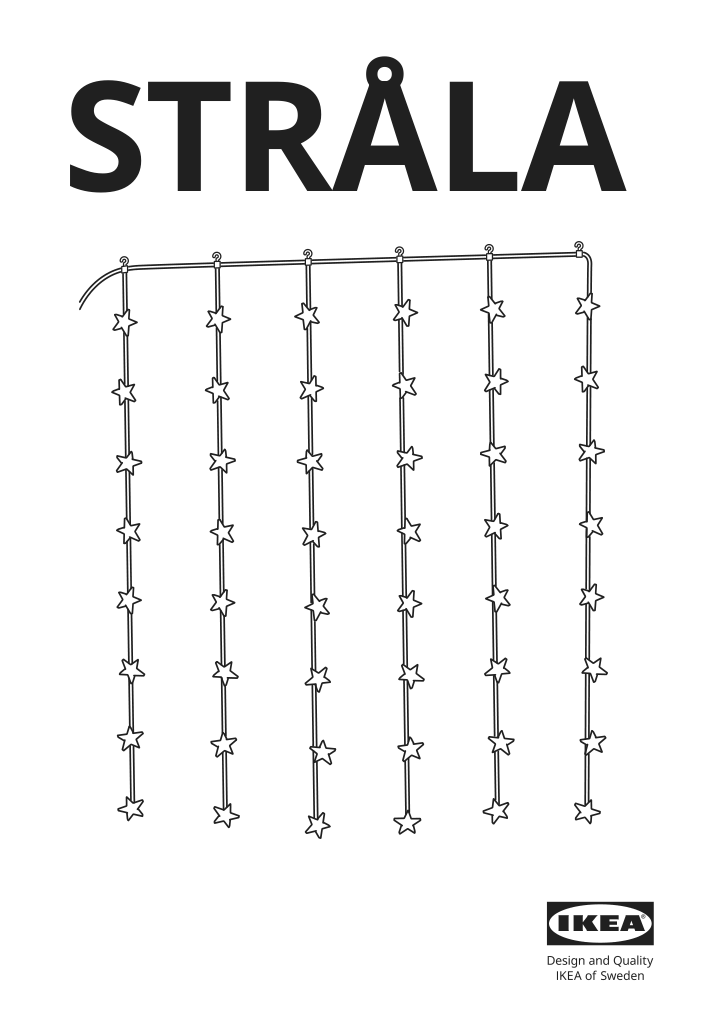 Assembly instructions for IKEA Strala led string light curtain 48 lights outdoor star | Page 1 - IKEA STRÅLA LED string light curtain/48 lights 604.089.68