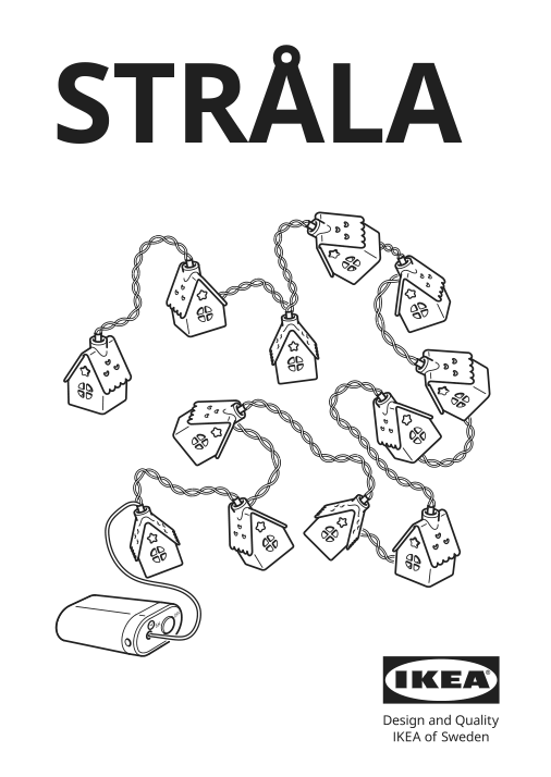 Assembly instructions for IKEA Strala led string light with 12 lights battery operated house | Page 1 - IKEA STRÅLA LED string light with 12 lights 805.626.85