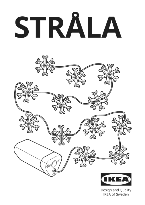 Assembly instructions for IKEA Strala led string light with 12 lights battery operated snowflake | Page 1 - IKEA STRÅLA LED string light with 12 lights 305.627.20