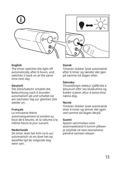 Assembly instructions for IKEA Strala led string light with 12 lights battery operated snowflake | Page 13 - IKEA STRÅLA LED string light with 12 lights 305.627.20