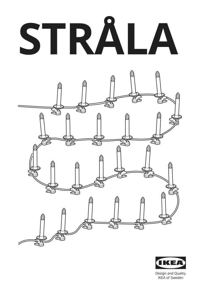 Assembly instructions for IKEA Strala led string light with 24 lights candle shaped with clip | Page 1 - IKEA STRÅLA LED string light with 24 lights 405.025.42