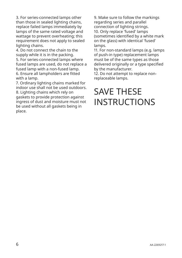 Assembly instructions for IKEA Strala led string light with 24 lights candle shaped with clip | Page 6 - IKEA STRÅLA LED string light with 24 lights 405.025.42