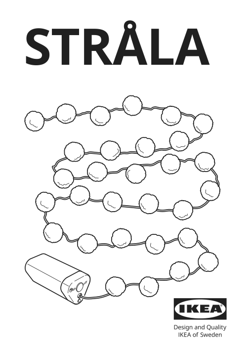 Assembly instructions for IKEA Strala led string light with 30 lights battery operated iceball | Page 1 - IKEA STRÅLA LED string light with 30 lights 705.626.81