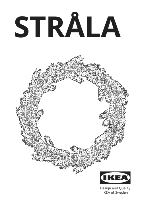 Assembly instructions for IKEA Strala led wreath battery operated artificial | Page 1 - IKEA STRÅLA LED wreath 505.629.98