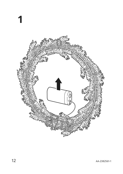 Assembly instructions for IKEA Strala led wreath battery operated artificial | Page 12 - IKEA STRÅLA LED wreath 505.629.98