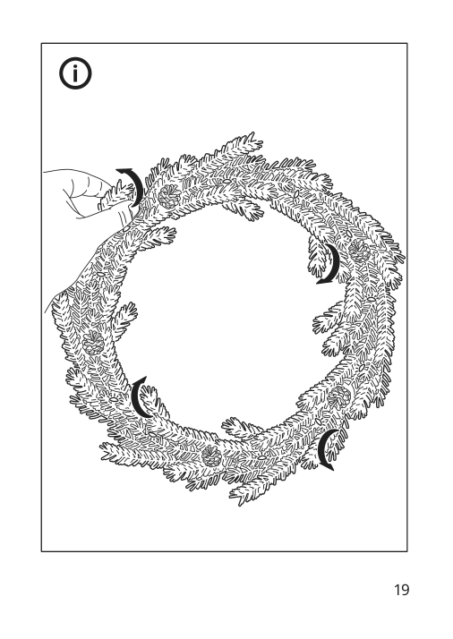 Assembly instructions for IKEA Strala led wreath battery operated artificial | Page 19 - IKEA STRÅLA LED wreath 505.629.98