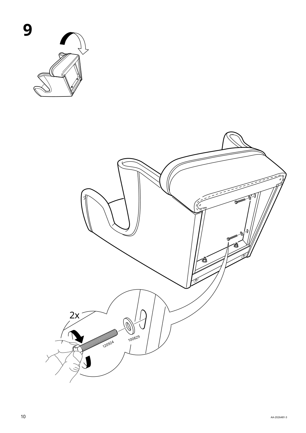 Assembly instructions for IKEA Strandmon childrens armchair vissle gray | Page 10 - IKEA STRANDMON children's armchair 703.925.42