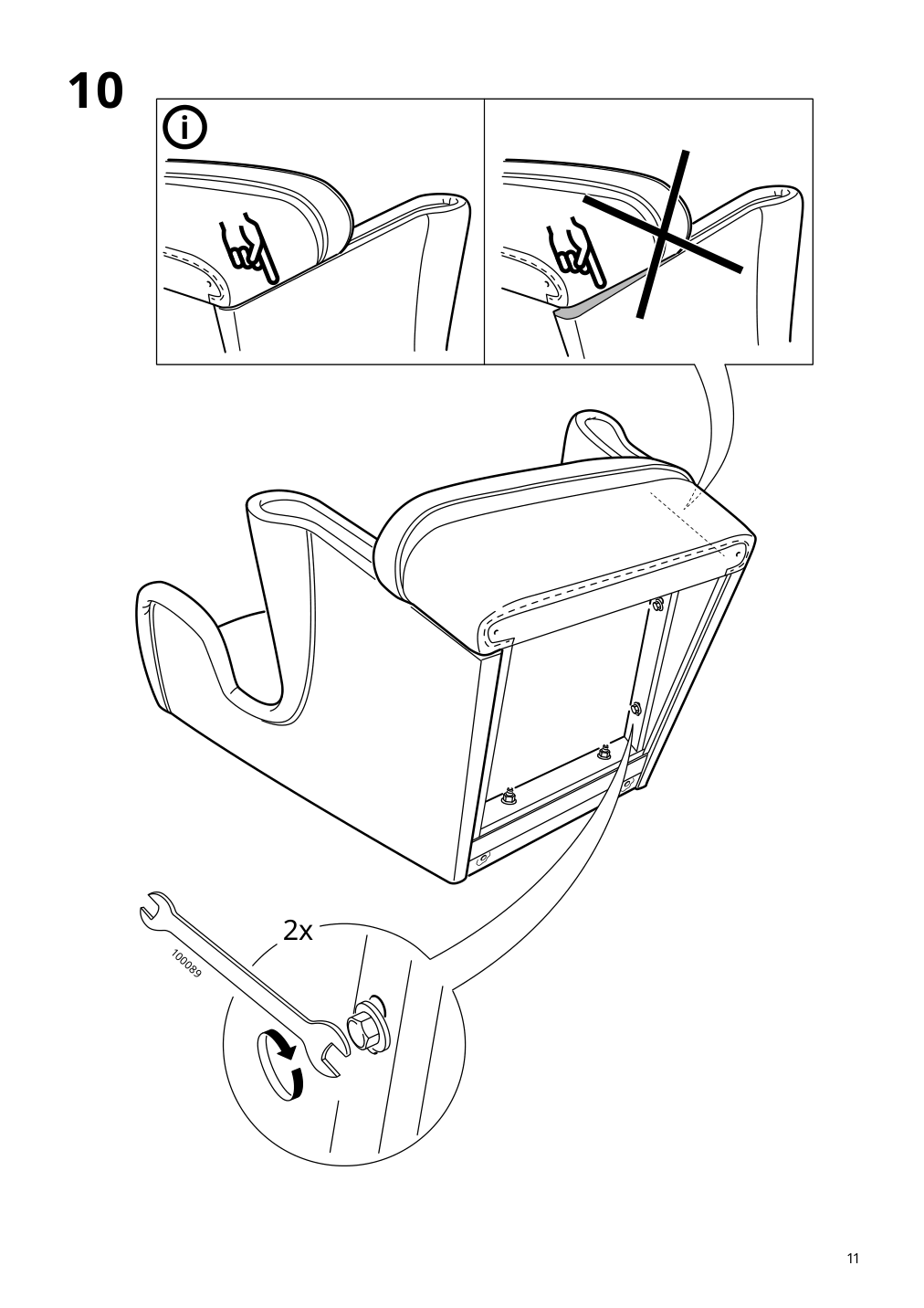 Assembly instructions for IKEA Strandmon childrens armchair vissle gray | Page 11 - IKEA STRANDMON children's armchair 703.925.42