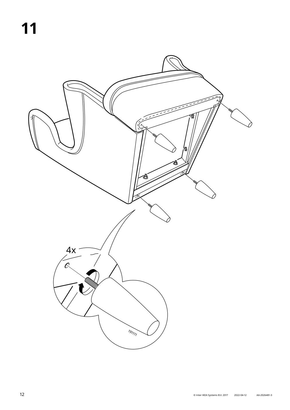 Assembly instructions for IKEA Strandmon childrens armchair vissle gray | Page 12 - IKEA STRANDMON children's armchair 703.925.42