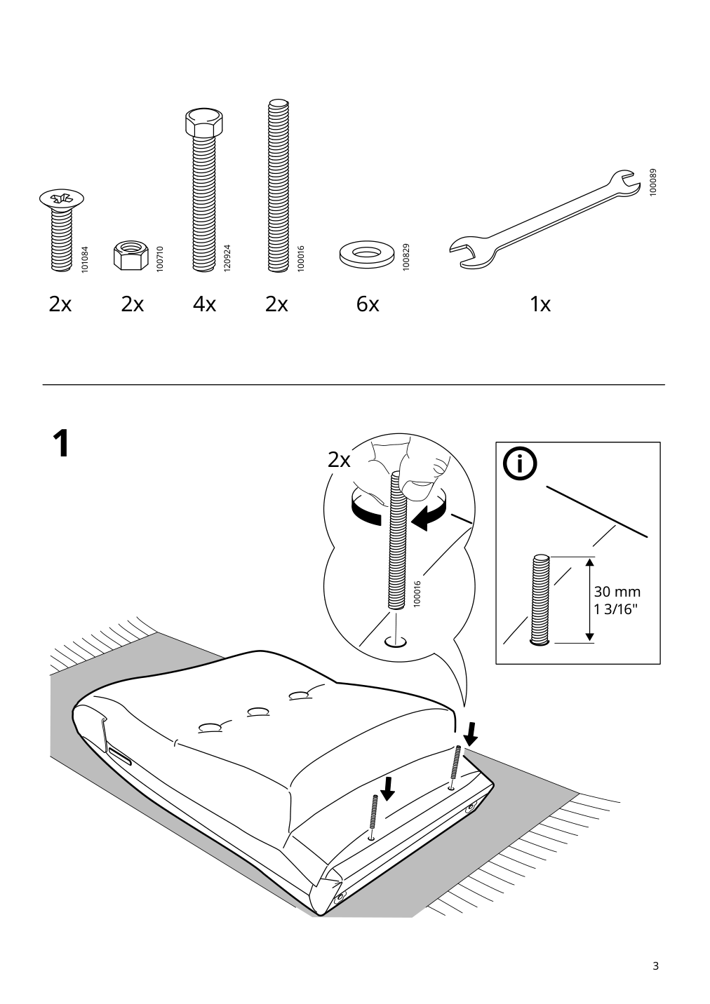 Assembly instructions for IKEA Strandmon childrens armchair vissle gray | Page 3 - IKEA STRANDMON children's armchair 703.925.42