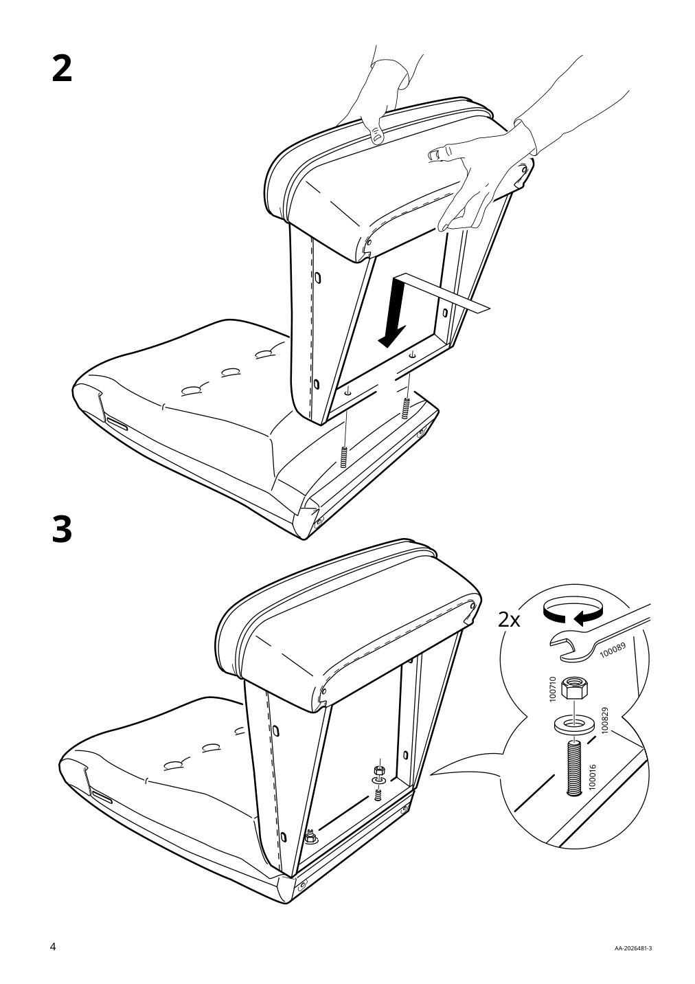 Assembly instructions for IKEA Strandmon childrens armchair vissle gray | Page 4 - IKEA STRANDMON children's armchair 703.925.42