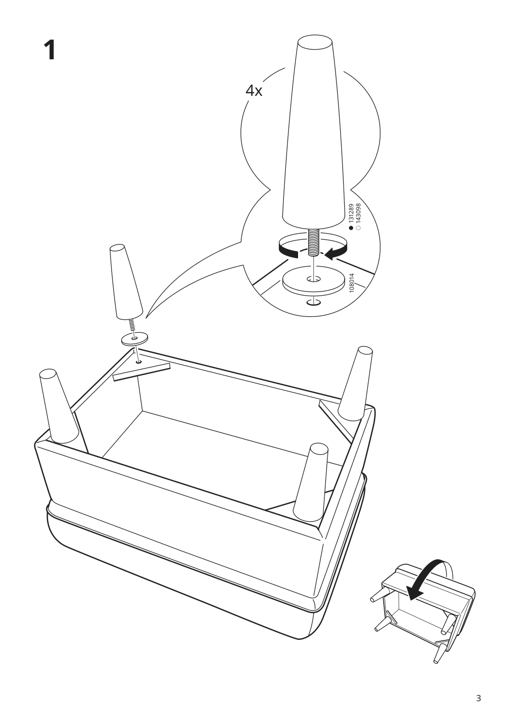 Assembly instructions for IKEA Strandmon ottoman kelinge beige | Page 3 - IKEA STRANDMON armchair and ottoman 794.839.05