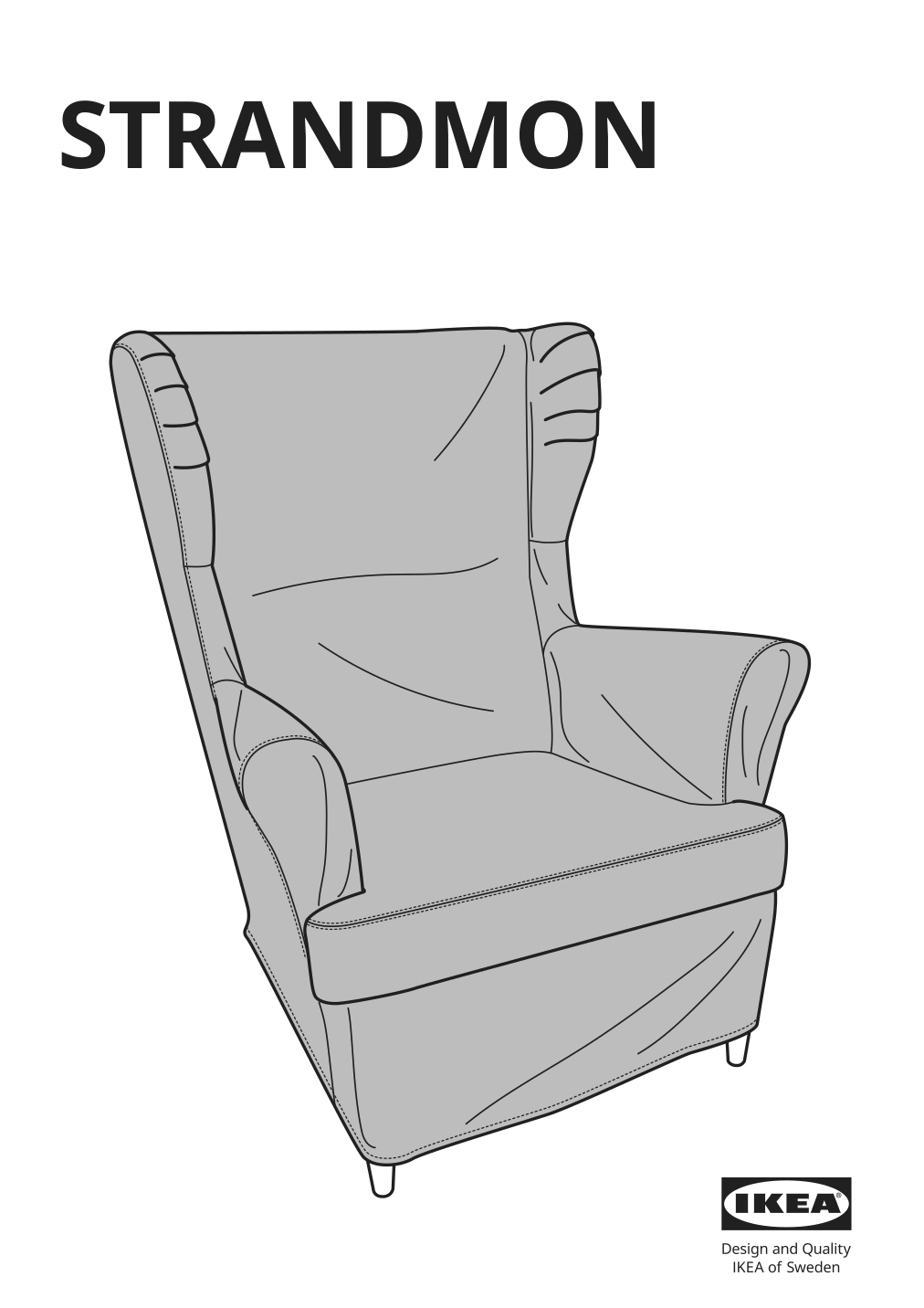 Assembly instructions for IKEA Strandmon slipcover for wing chair risane natural | Page 1 - IKEA STRANDMON slipcover for wing chair 505.118.43